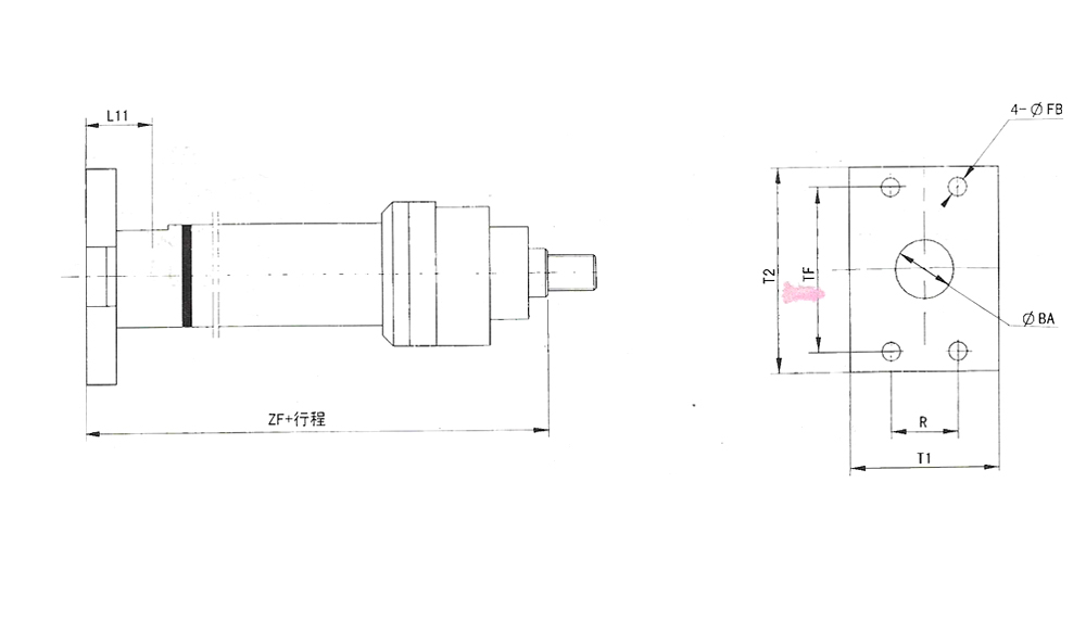 尾部长方法兰型